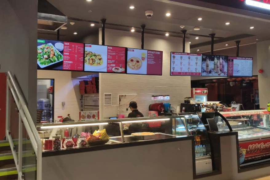 Digital menu screens for restaurant 